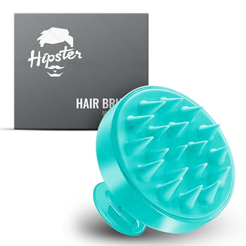 Hipster Round Hair Brush & Manual Scalp Massager - Shampoo Hair Brush with Super Soft Bristles for Exfoliating & Anti-Dandruff (Aqua) - Image 1