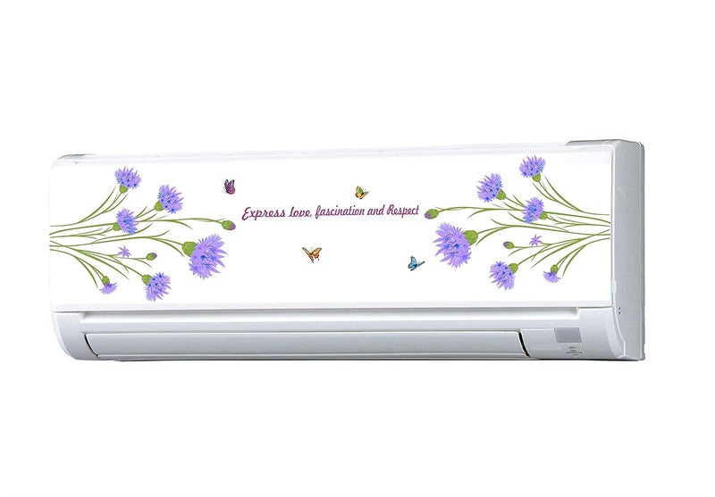 Asmi Collection Asmi Collections Beautiful Flowers Butterfly Split AC Stickers Wall Stickers - Image 1