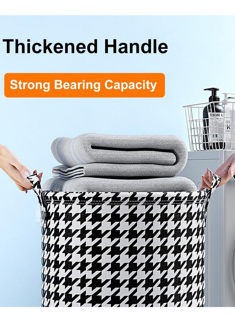 Raxoom Basket Organizer with Handles, Laundry Hamper, 58L Tall Woven Rope Storage Basket for Blanket, Toys, Dirty Clothes in Living Room, Bathroom, Bedroom (Black and White) - Image 5