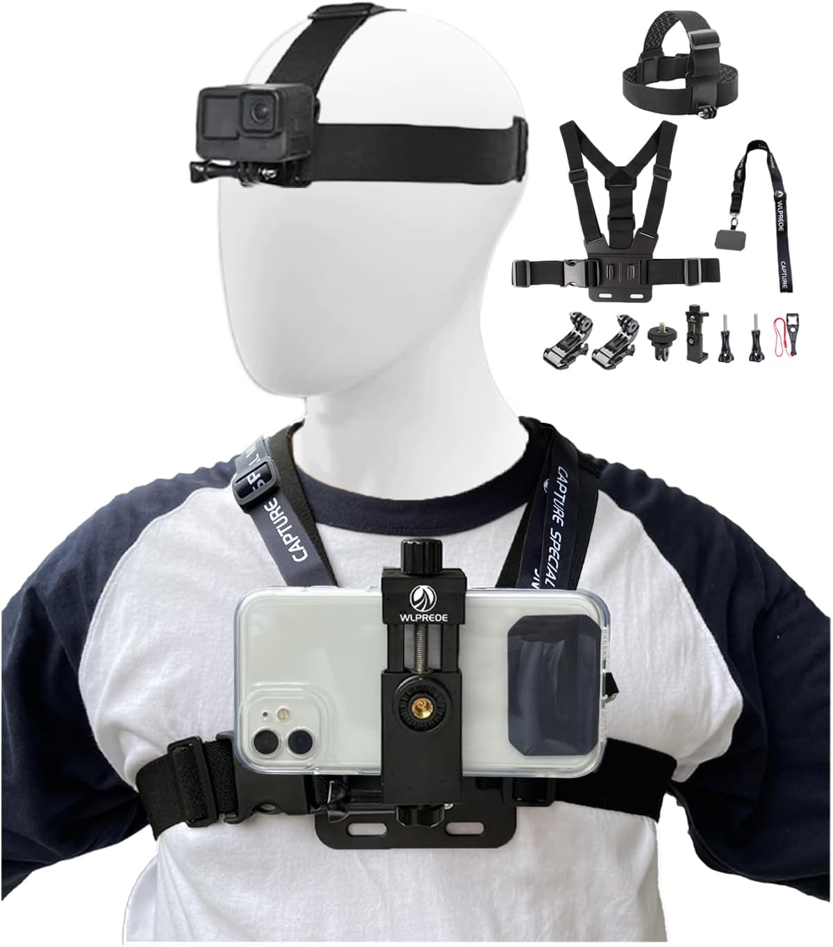 ولبرو WLPREOE Phone Chest Mount Harness Head Strap 272 g