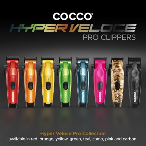Cocco Hyper Veloce Pro Clipper, Digital Gap Ambassador Graphene Taper Blade Professional Hair Clippers, High-Torque BLDC Motor, All-Metal, Cordless, Charging Station Included (Pink) - Image 5