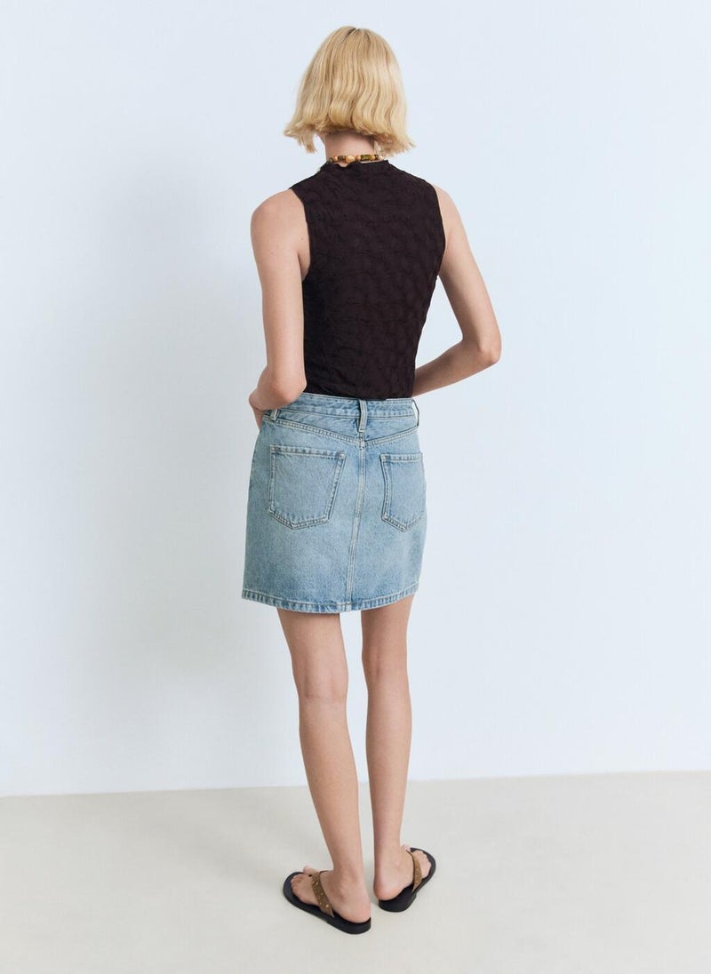 MANGO Short denim skirt - Image 2