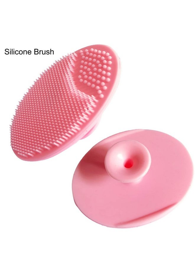 Molylove Molylove 3PCS Baby Hair Brush with Wooden Handle and Comb Set for Newborns & Toddlers | Natural Soft Goat Bristles l Wood comb l Pink Silicone Brush| Ideal for Cradle Cap  - Image 5
