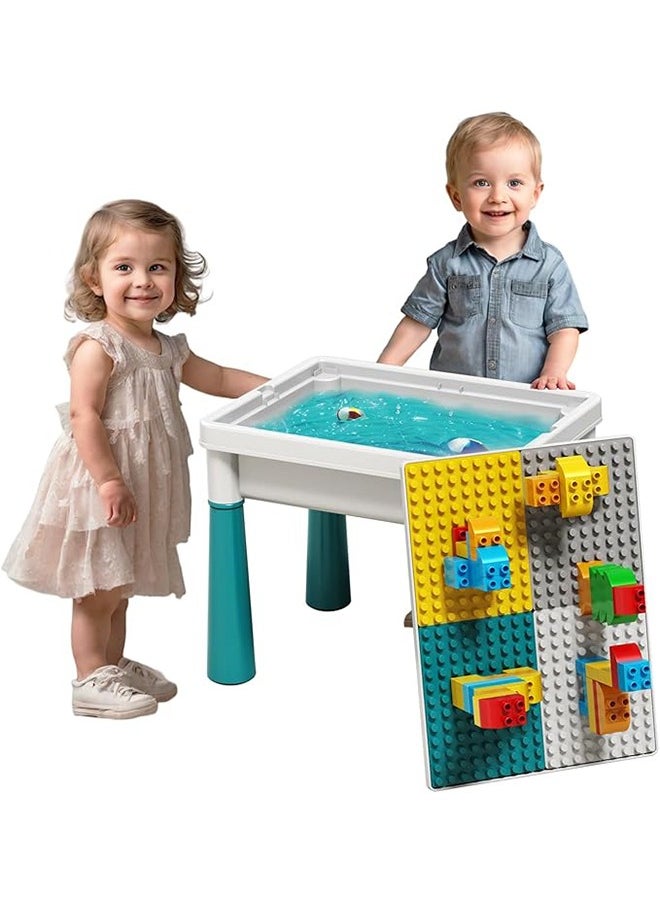 FUNCOT Kids Activity Table Toddlers Kids Table, Kids Sensory Table for Playing Building Blocks, Sand & Water, Color Dough, Art & Craft, Drawing & Learning (Small)  - Image 1