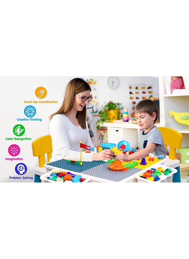 FUNCOT Kids Activity Table Toddlers Kids Table, Kids Sensory Table for Playing Building Blocks, Sand & Water, Color Dough, Art & Craft, Drawing & Learning (Small)  - Image 4
