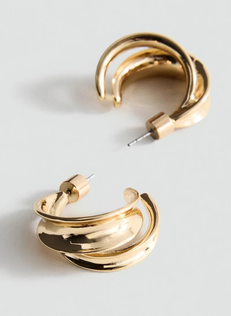 MANGO Intertwined hoop earrings