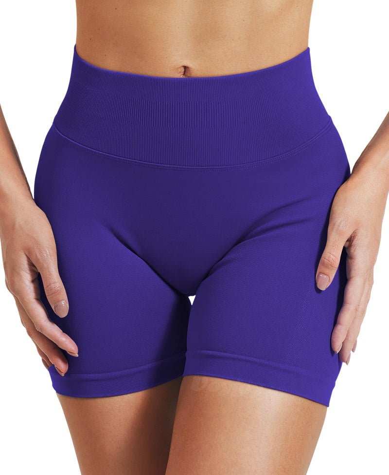 VOYJOY Women Workout Impact Shorts 2.5"/ 3.6"/ 4.5"/ 6" Scrunch Butt Lifting Gym Seamless Booty Biker Shorts Dark Indigo - Image 4