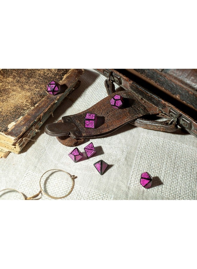 Q WORKSHOP Q-Workshop Call of Cthulhu 7E: Black & Magenta Dice Set (QWOCTR3P) - Image 2