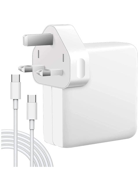 96W Type-C Mac Book Pro-Air Fast Replacement USB C Charger, Power Adapter Compatible with 13, 14, 15, 16 Inch 2016/17 18/19/20 Model Laptops, Tabs & Smartphone Thunderbolt Charger with 6ft USB-C Cable
