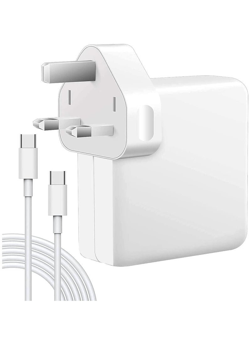 Generic - 96W Type-C Mac Book Pro-Air Fast Replacement USB C Charger, Power Adapter Compatible with 13, 14, 15, 16 Inch 2016/17 18/19/20 Model Laptops, Tabs & Smartphone Thunderbolt Charger with 6ft USB-C Cable - Image 1