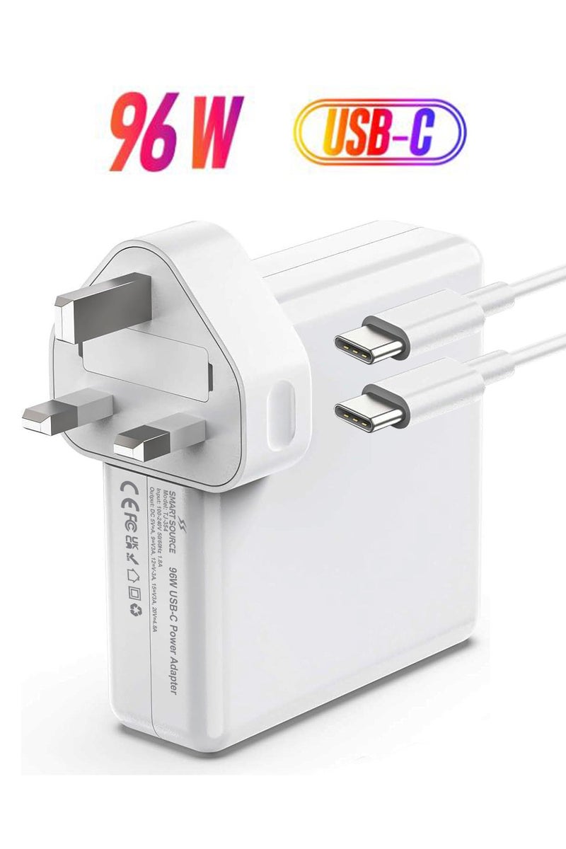 SMART SOURCE SMART SOURCE 96W USB-C Charger for MacBook Pro – Fast Type-C Replacement Power Adapter, Compatible with MacBook Pro-Air, 13” to 16” iPad-Pro, Mobile Phones, and other USB-C Supported Laptops - Image 1