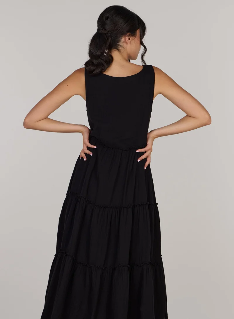 Just Nature Elegance tiered long dress