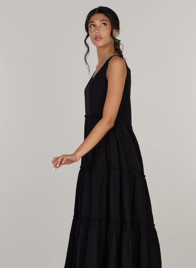 Just Nature Elegance tiered long dress