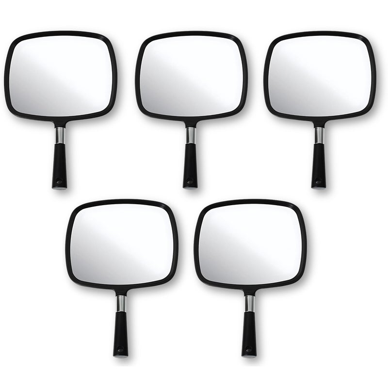 Mirrorvana Pack of 5 Large  Comfy Hand Held Mirror Black