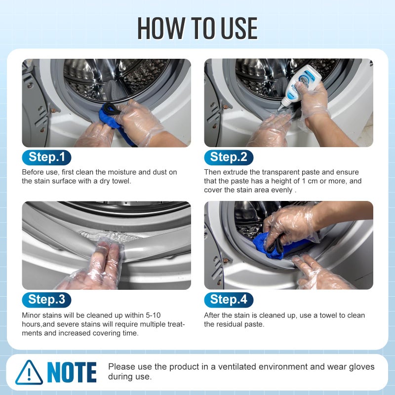 Leopong Home Cleaner Gel  Effective Cleaner For Washing Machine  Refrigerator Strips  Grout Cleaner Household Shower  Kitchen Sinks  Walls  Tiles  Bathrooms- 5 Fl Oz - Image 3