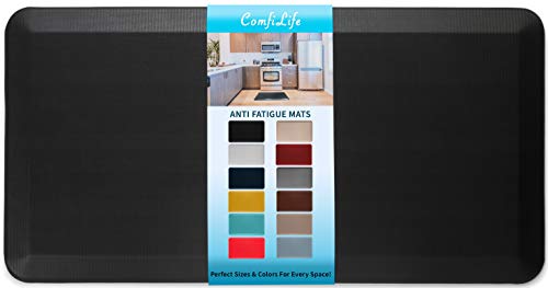 ComfiLife Anti Fatigue Floor Mat  34 Inch Thick Kitchen Mats for Floor Standing Desk Mat Kitchen Rug  Comfort at Home Office  Durable  Stain Resistant  NonSlip Bottom 24 x 70 Black