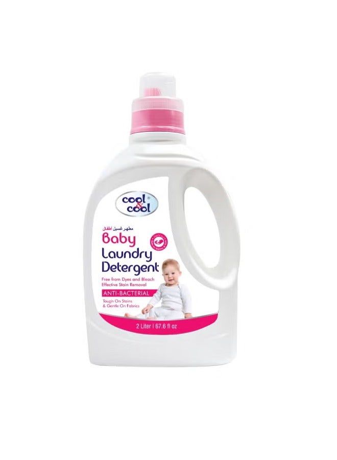 Cool & Cool Baby Laundry Detergent 2 Liters - Gentle Effective and Thorough Cleaning Dye Free & Bleach Free Safe for Babies and Kids - Image 1