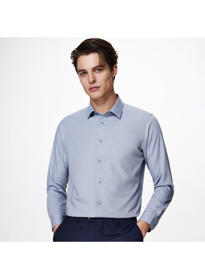Judger Zhuangji Men's Long-sleeve Shirt, Spring And Autumn, High-end Feel, Lightweight, Breathable, Skin-friendly, Soft, Crisp, Smooth Dress Shirt - Image 5