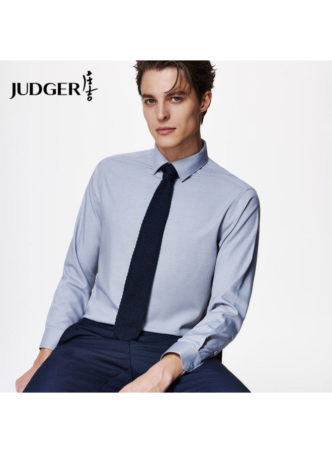 Judger Zhuangji Men's Long-sleeve Shirt, Spring And Autumn, High-end Feel, Lightweight, Breathable, Skin-friendly, Soft, Crisp, Smooth Dress Shirt - Image 1