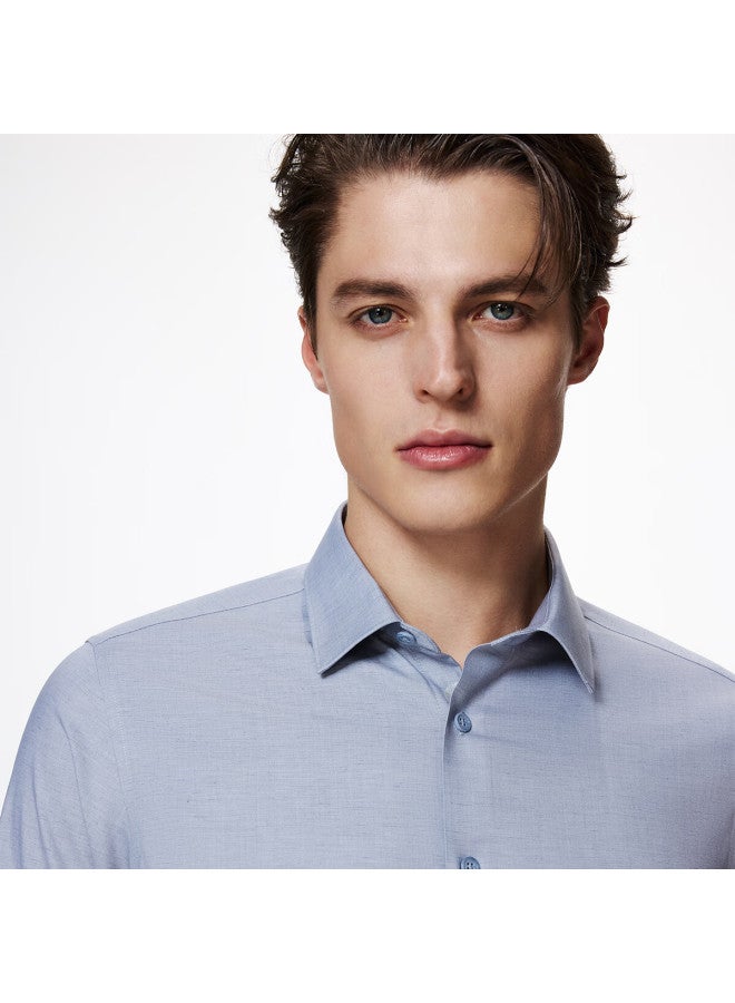 Judger Zhuangji Men's Long-sleeve Shirt, Spring And Autumn, High-end Feel, Lightweight, Breathable, Skin-friendly, Soft, Crisp, Smooth Dress Shirt - Image 4