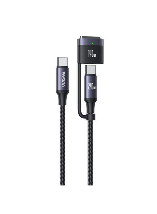 Yesido CA197 2-in-1 Magnetic Data Charging Cable 240W Type-C to Type-C - Image 1