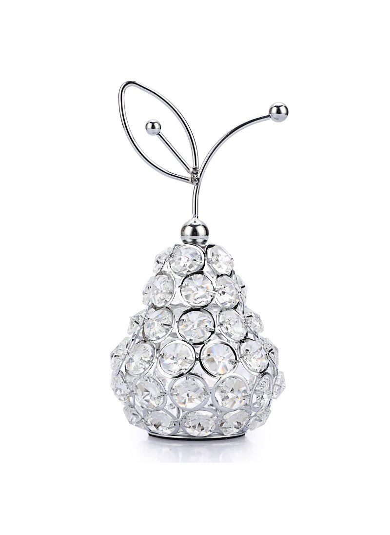 JUXYES JUXYES Sparkly Crystal Beads Pear Ornament Handmade Decorative Pear Nordic Artificial Fruit Figurine Statue Table Centerpiece Decor for Home Wedding Party Festival  - Image 1