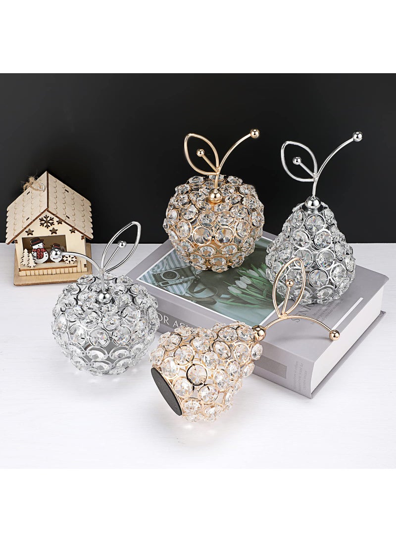 JUXYES JUXYES Sparkly Crystal Beads Pear Ornament Handmade Decorative Pear Nordic Artificial Fruit Figurine Statue Table Centerpiece Decor for Home Wedding Party Festival  - Image 5