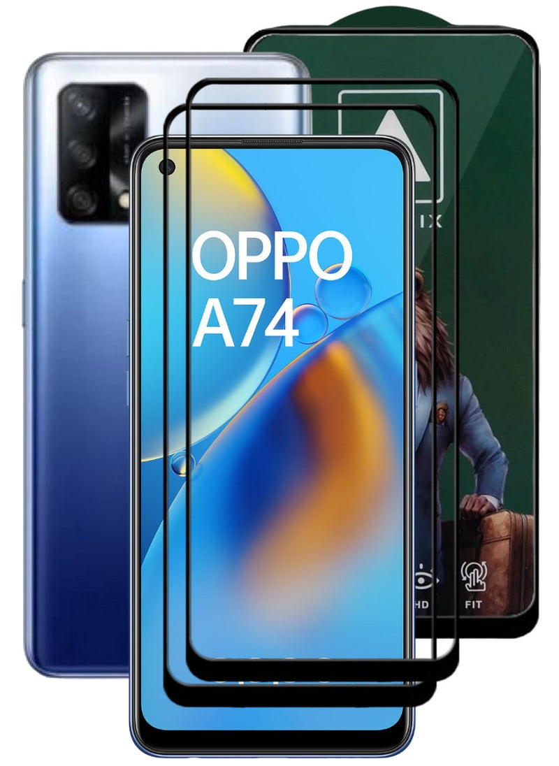 ACLIX 2 Pieces Antistatic ESD Dustproof Premium Quality High Definition Tempered Glass Screen Protector Designed For Oppo A74 - Image 1