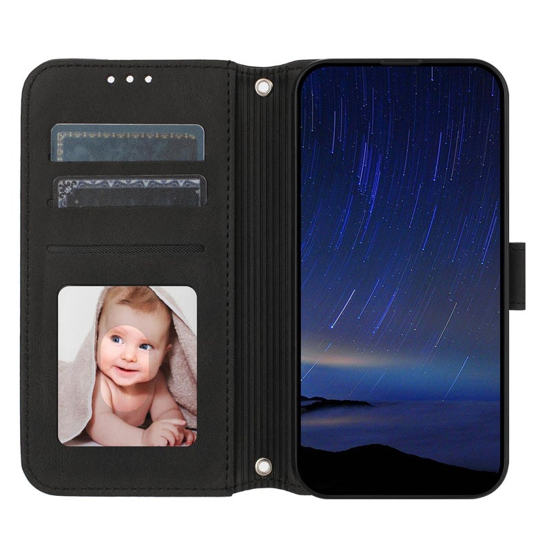 إيروريكس جراب هاتف من الجلد المنقوش بخطوط لهاتف Samsung Galaxy A07 4G / A06 4G (أسود) - Image 4