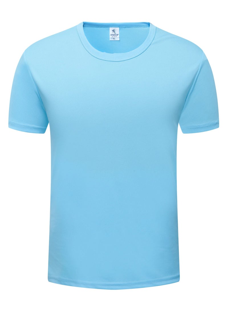 YEL PRO Men Quick Dry Breathable Elastic T-Shirt Sky Blue - Image 1