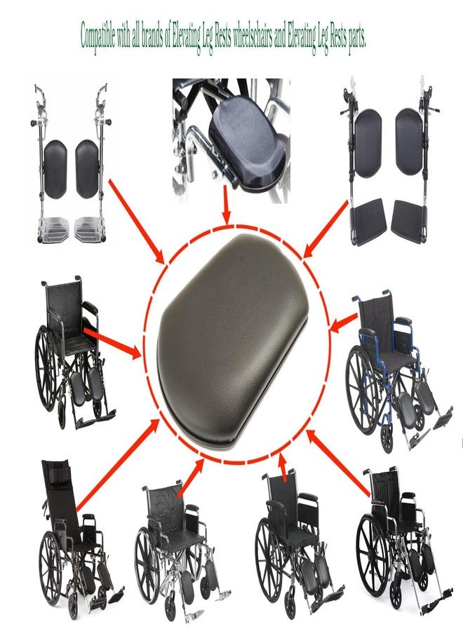 ComsenMed Universal Wheelchair Elevating Leg Rest - Heavy Duty, Upholstered, Vinyl, Black (1Ea) - Image 4