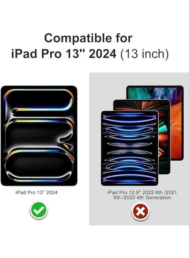 erorex Case Cover For iPad Pro 12.9 Inch (M4 2024) With Pencil Holder Slim Tablet Cover With Transparent Shockproof Hard Back Protective Smart Sleep Wakeup (Pink)  - Image 1