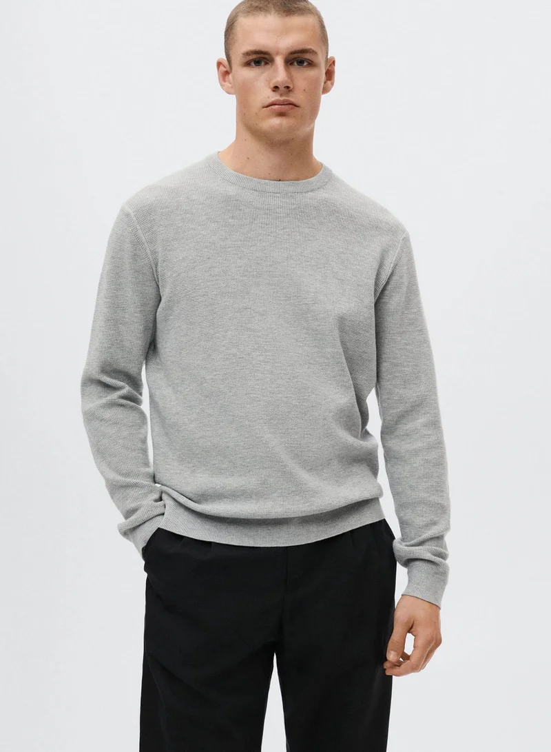 Mango Man Knitted Crew Neck T-Shirt