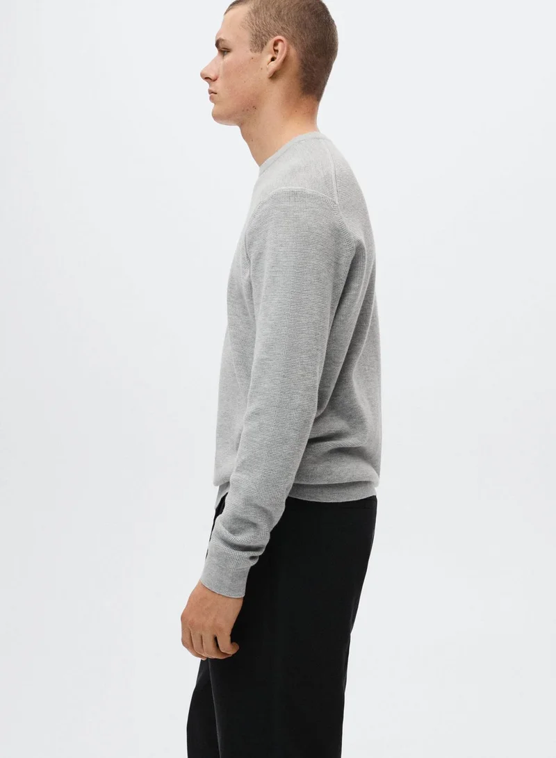 Mango Man Knitted Crew Neck T-Shirt
