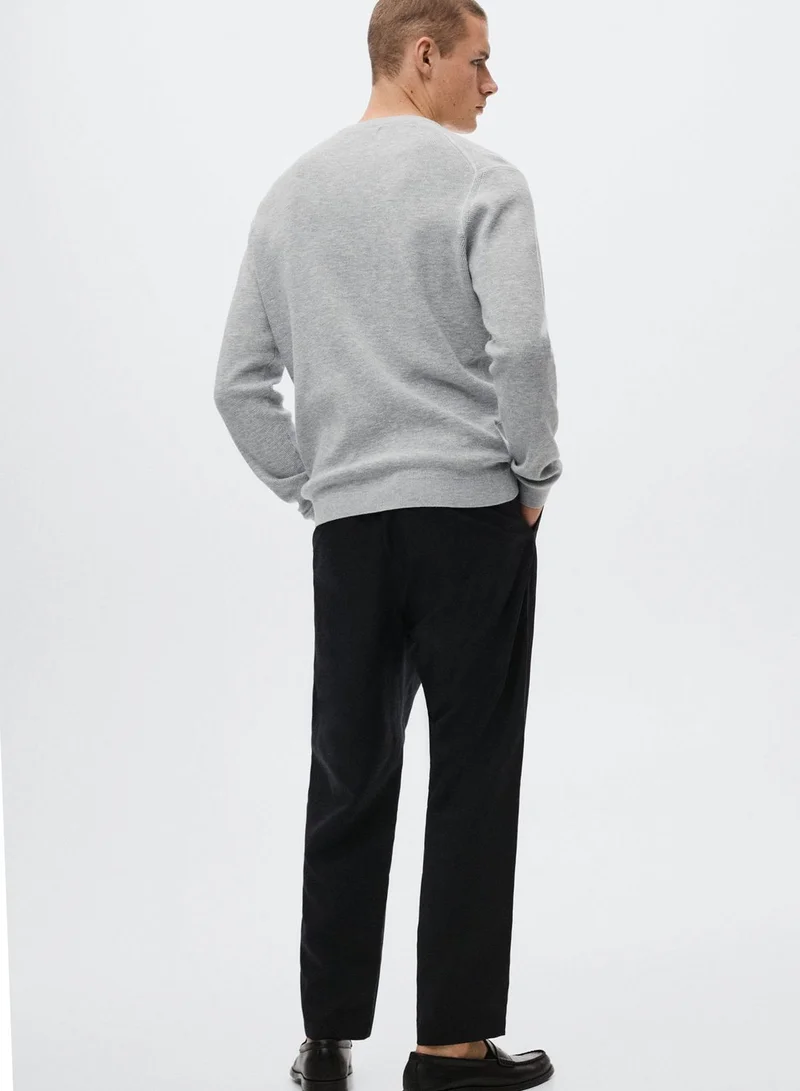 Mango Man Knitted Crew Neck T-Shirt