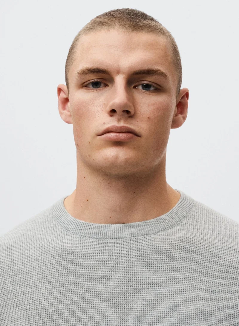 Mango Man Knitted Crew Neck T-Shirt