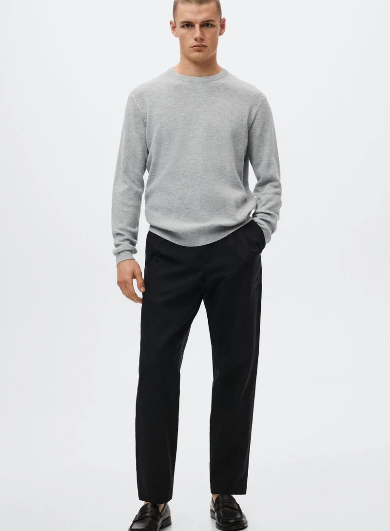 Mango Man Knitted Crew Neck T-Shirt