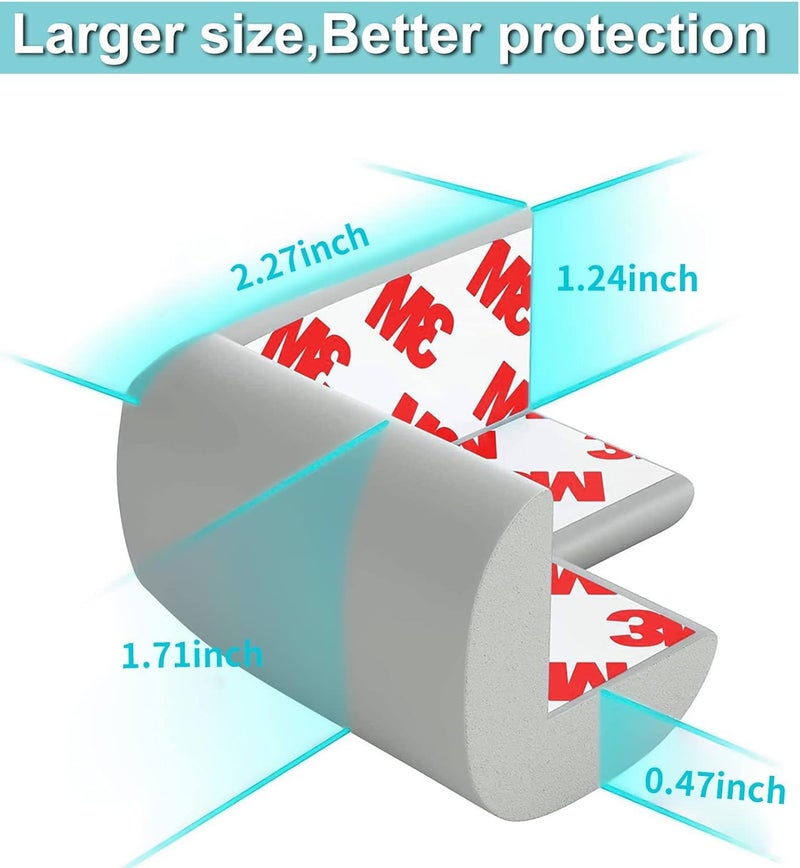 OLWICK® Baby Safety Corner Guards | Corner Edge Protector | Baby Proofing Corner Guards Cushion for Table, Stair, Cabinet, Countertop with 3M Tape, Pack of 8, Grey - Image 3