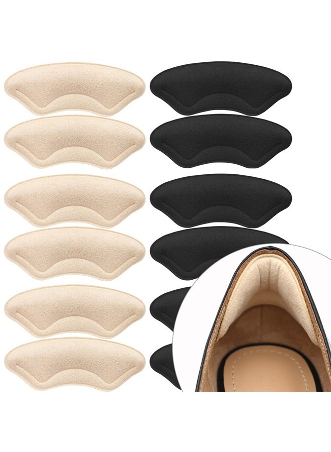 Comfowner 6 Pairs Heel Cushion Pads for Shoes Too Big, Shoe Grips Liners Heel Protectors for Loose Shoes, Heel Pain, Blisters and Rubbing, Anti Slip Shoe Filler Make Shoes Fit Tighter - Image 1