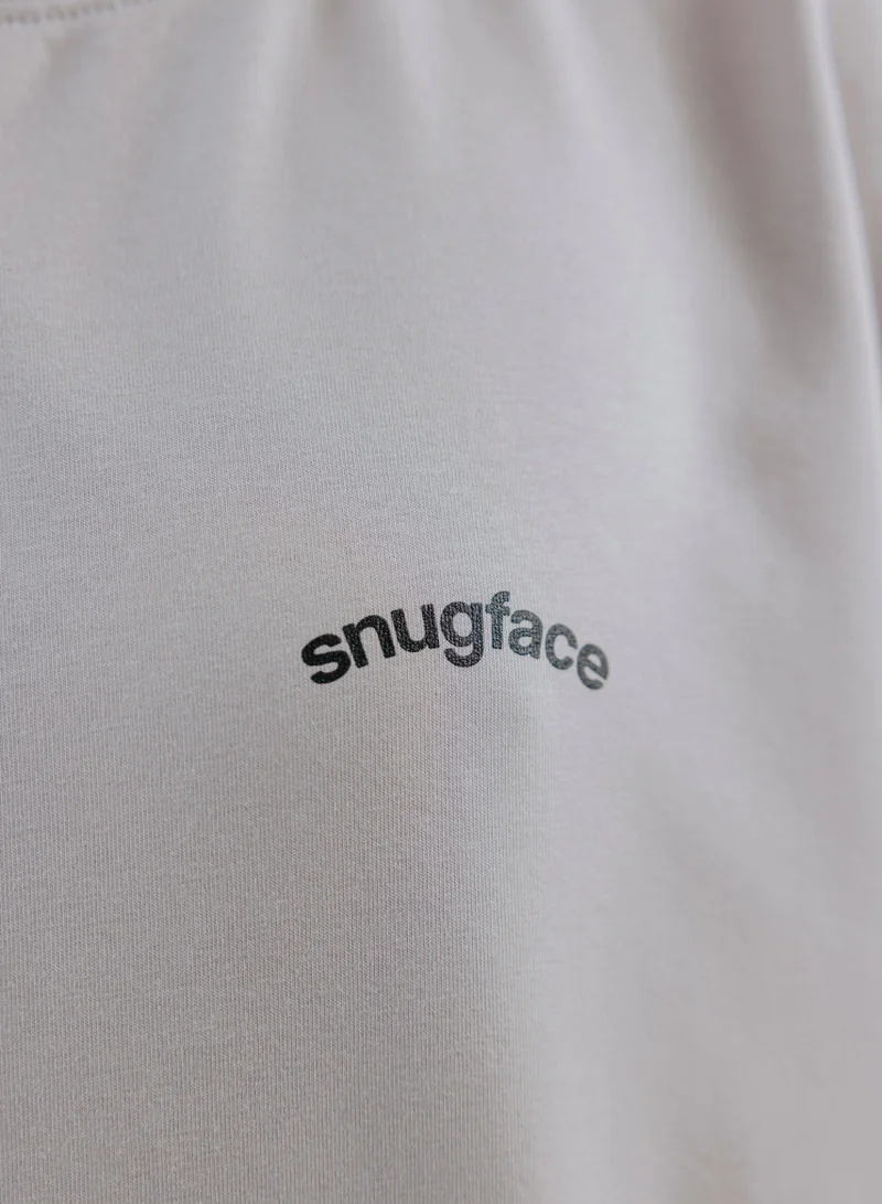 Snugface Snugface The Printed Oversized Tshirts, Grey, SF15-3GRY, Size-S