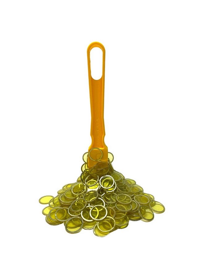 MR CHIPS Made in USA Upgraded Bingo Magnetic Wand & 100 Pieces ¾ Inch Yellow Plastic Chips with Metal Rings - Support American Jobs - Image 1