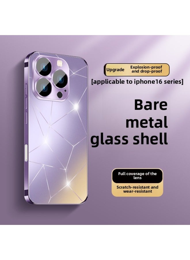 For Iphone16promax Mobile Phone Case Electroplating Frosted IFor Iphone15 Metal Lens All-inclusive 14/13-Color:[aurora Yuanfeng Blue] Skin Feel MatteComes With Lens FilmAnti-fingerprint-Applicable Models:For Iphone 14 Pro