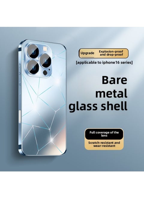 For Iphone16promax Mobile Phone Case Electroplating Frosted IFor Iphone15 Metal Lens All-inclusive 14/13-Color:[aurora Yuanfeng Blue] Skin Feel MatteComes With Lens FilmAnti-fingerprint-Applicable Models:For Iphone 14 Pro