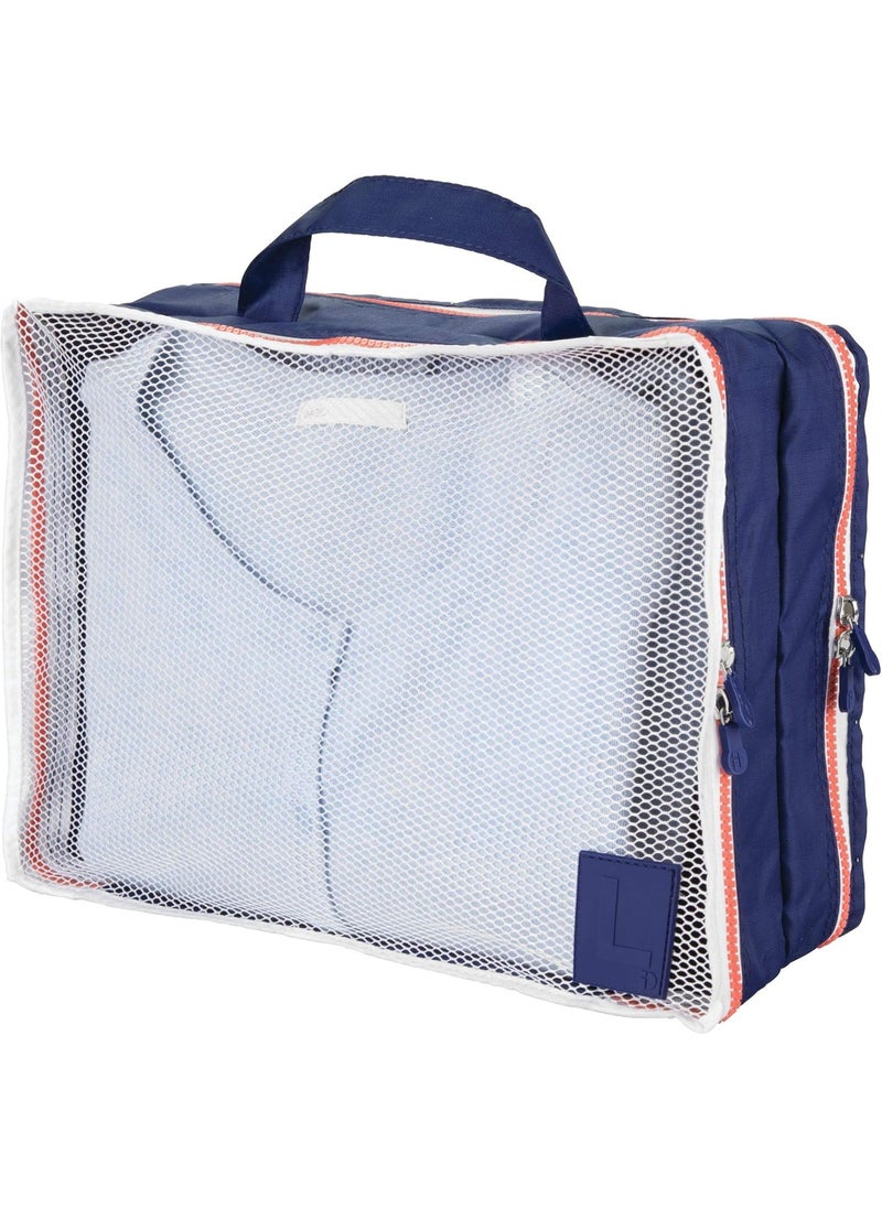 InterDesign iDesign Double Packing Cube Navy/Orange Travel Bag 