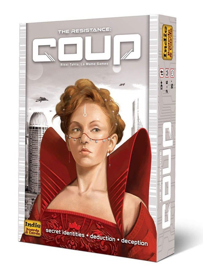 كوب لعبة لوحة استراتيجية الانقلاب للعائلة مع ورق اللعب والرقائق (2-6 لاعبين) - Image 1