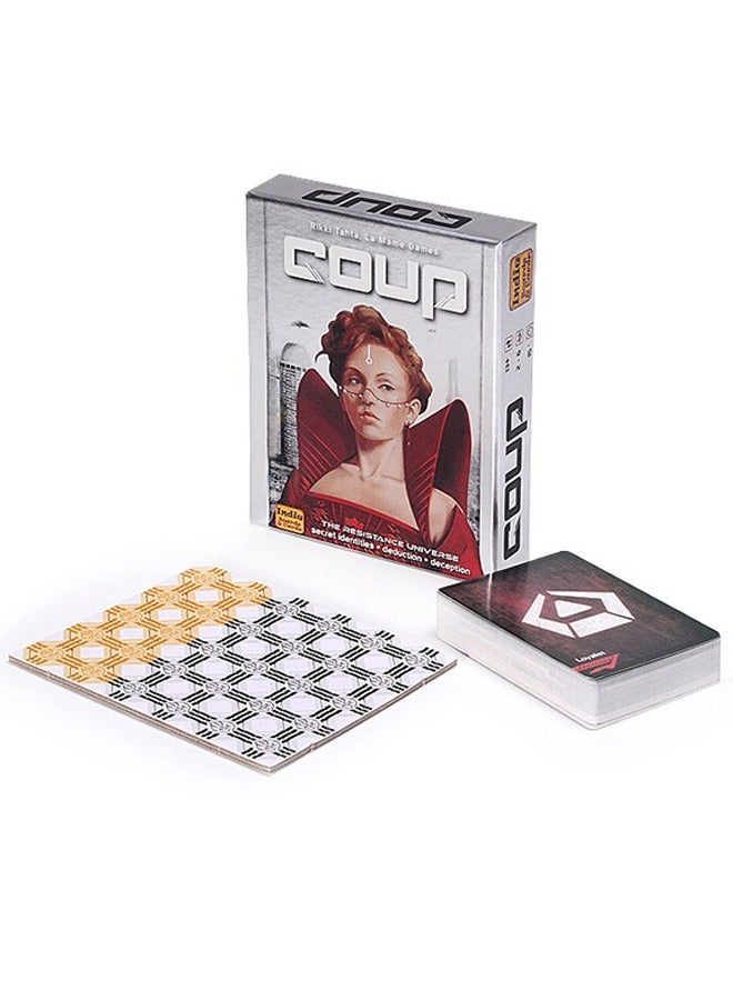 كوب لعبة لوحة استراتيجية الانقلاب للعائلة مع ورق اللعب والرقائق (2-6 لاعبين) - Image 3