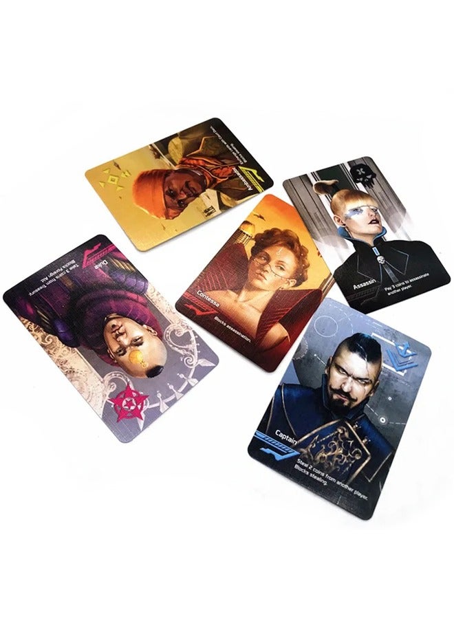 كوب لعبة لوحة استراتيجية الانقلاب للعائلة مع ورق اللعب والرقائق (2-6 لاعبين) - Image 4