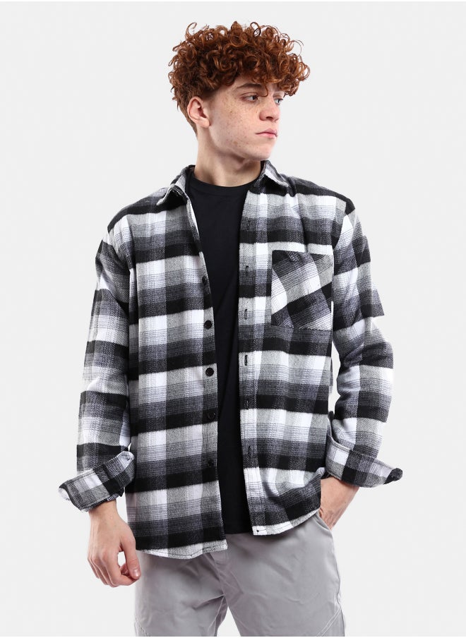 RAVIN Tri-Tone Plaids Full Buttons Winter Shirt  - Image 1