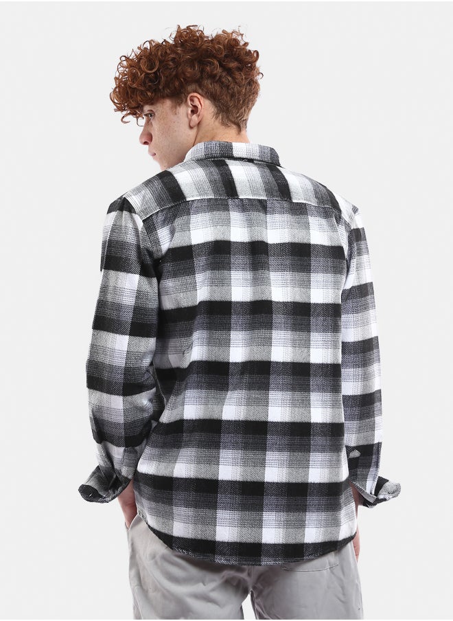 RAVIN Tri-Tone Plaids Full Buttons Winter Shirt  - Image 2