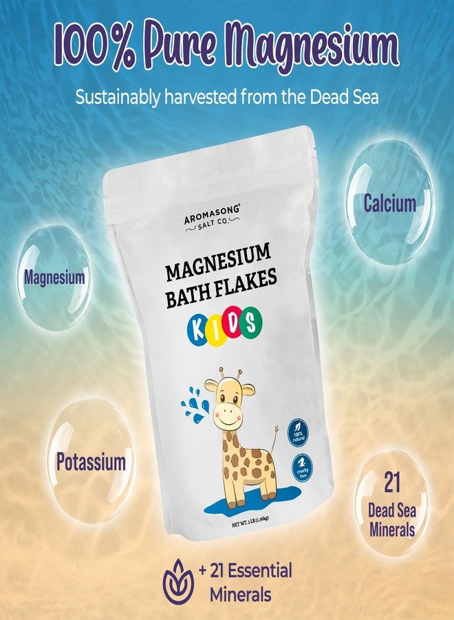 Aromasong Magnesium Flakes for Kids Bath – 3 LB Resealable Bag | Pure Dead Sea Salt Bath Flakes for Kids, Toddlers & Babies | Gentle Calming Epsom Salt Alternative | Soothing Bedtime Detox Soak - Image 5
